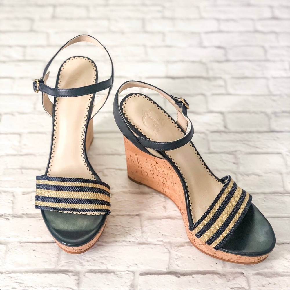 C. Wonder Navy & Gold Wedges
